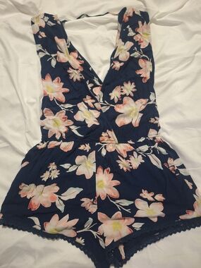 Billabong Navy Floral Romper